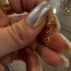 Single Earring Gold Over 925 Silver